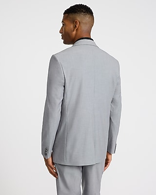 Relaxed Gray Stretch Suit Jacket