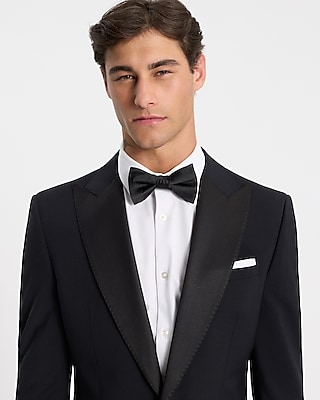 Slim Black Performance Stretch Wool-Blend Tuxedo Jacket