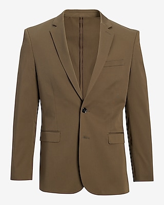 Extra Slim Brown Cotton Stretch Suit Jacket