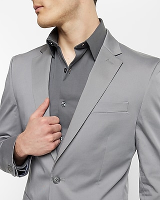 Extra Slim Gray Cotton Stretch Suit Jacket