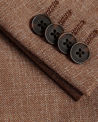Slim Light Brown Slub Suit Jacket