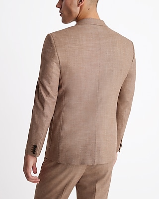 Slim Light Brown Slub Suit Jacket