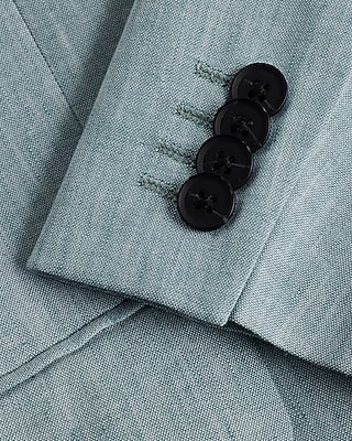 Slim Light Blue Linen Suit Jacket