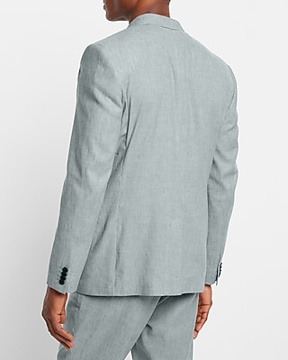 Slim Light Blue Linen Suit Jacket