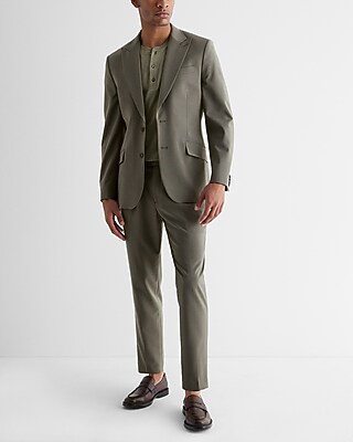 Extra Slim Olive Wool-blend Modern Tech Suit Jacket | Express