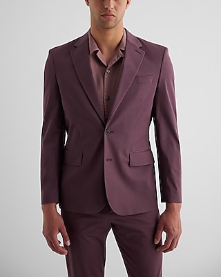 Slim Purple Cotton Stretch Suit Jacket Express
