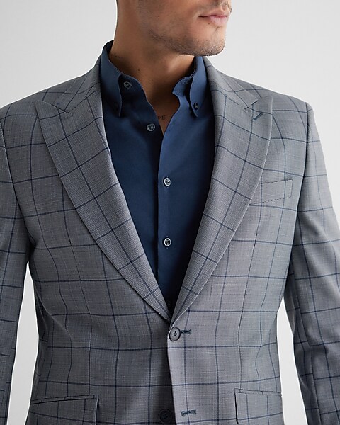 Extra Slim Windowpane Wool-blend Modern Tech Suit Jacket Extra Slim Windowpane Wool-blend Modern Tech Suit Jacket