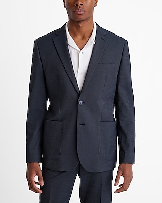 extra slim seersucker cotton-blend suit jacket