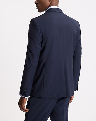 Slim Dark Navy Wool-Blend Modern Tech Suit Jacket