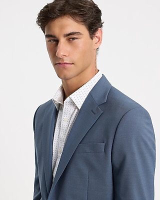 Slim Dusty Blue Wool-Blend Washable Modern Tech Suit Jacket - image 2
