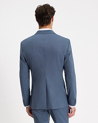 Slim Dusty Blue Wool-Blend Washable Modern Tech Suit Jacket - image 3
