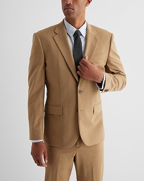 Classic Tan Wool-blend Modern Tech Suit Jacket | Express