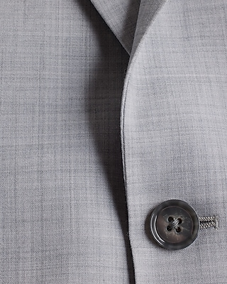 Slim Light Gray Wool-Blend Modern Tech Suit Jacket