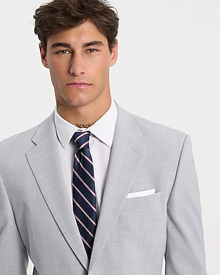 Slim Light Gray Wool-Blend Modern Tech Suit Jacket