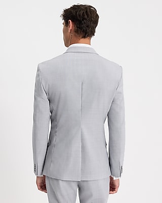 Slim Light Gray Wool-Blend Modern Tech Suit Jacket