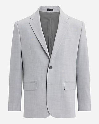 Classic Light Gray Wool-Blend Modern Tech Suit Jacket