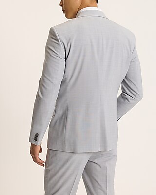 Classic Light Gray Wool-Blend Modern Tech Suit Jacket