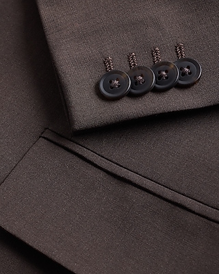 Slim Brown Wool-Blend Washable Modern Tech Suit Jacket