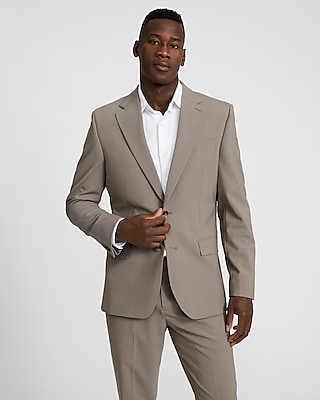 Slim Taupe Wool-blend Washable Modern Tech Suit Jacket | Express