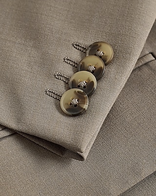 Slim Taupe Wool-Blend Washable Modern Tech Suit Jacket
