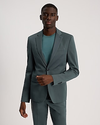 Extra Slim Dusty Teal Stretch Cotton Suit Jacket