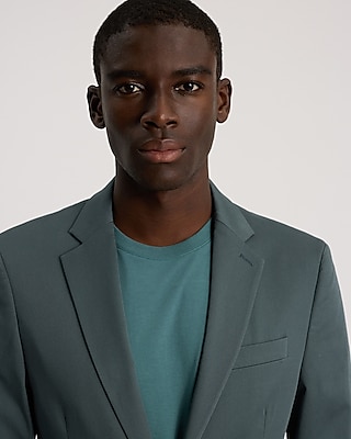 Extra Slim Dusty Teal Stretch Cotton Suit Jacket