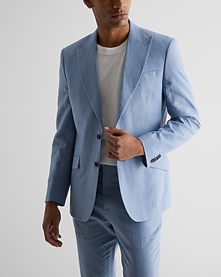 Extra Slim Light Blue Linen-cotton Blend Suit Jacket | Express