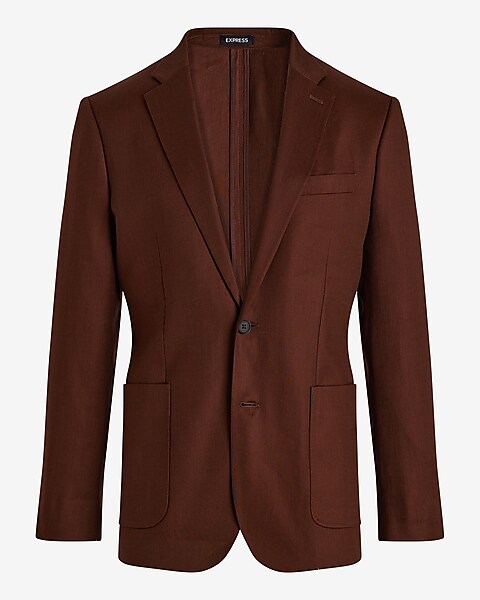Extra Slim Brown Linen-blend Stretch Suit Jacket | Express