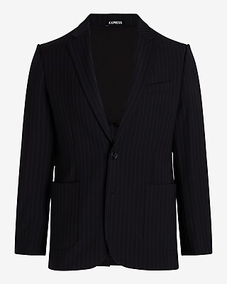 Extra Slim Pinstripe Wool-Blend Modern Tech Suit Jacket