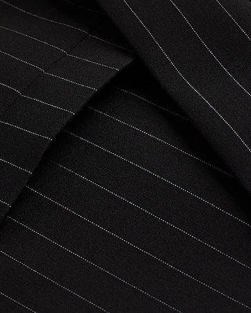 Slim Black Asymmetrical Double Breasted Wool-blend Modern Tech