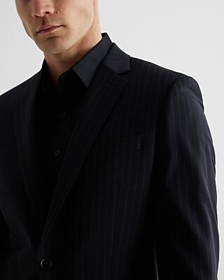 Extra Slim Pinstripe Wool-Blend Modern Tech Suit Jacket