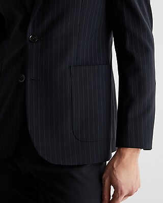 Extra Slim Pinstripe Wool-Blend Modern Tech Suit Jacket