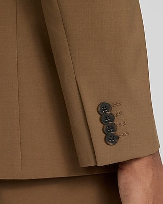Extra Slim Light Brown Wool-Blend Washable Modern Tech Suit Jacket