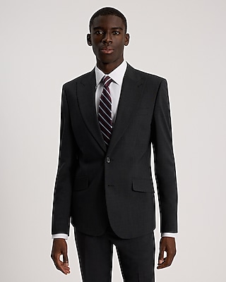 Slim Striped Brushed Knit Suit Jacket