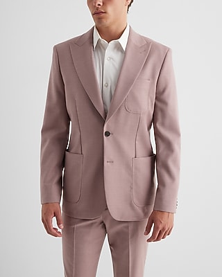 Extra Slim Dusty Pink Wool-blend Flannel Suit Jacket Express