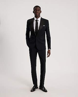 Extra Slim Black Wool-Blend Tuxedo Jacket