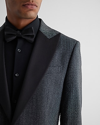 Slim Gray Wool-Blend Tuxedo Jacket