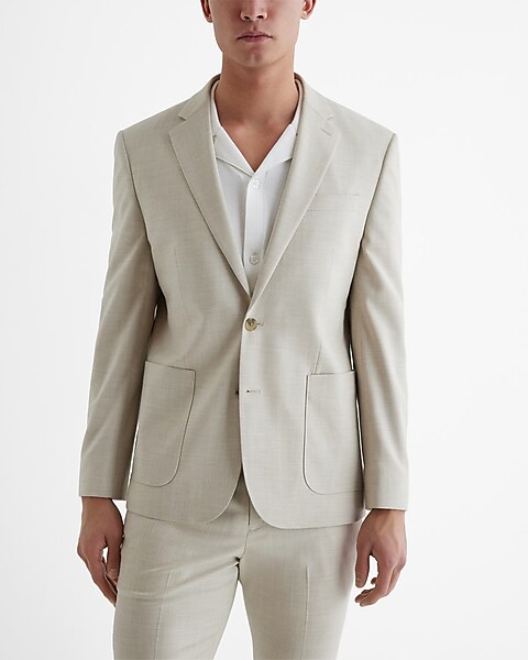 Extra Slim Light Khaki Slub Suit Jacket