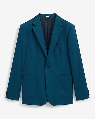 Extra Slim Blue Herringbone Stretch Suit Jacket