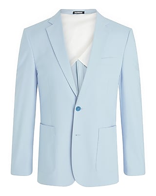 Extra Slim Light Blue Chambray Cotton-Blend Suit Jacket