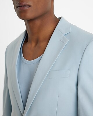 Extra Slim Light Blue Chambray Cotton-Blend Suit Jacket