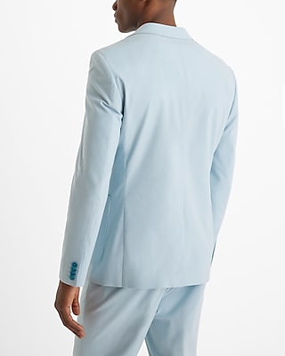 Extra Slim Light Blue Chambray Cotton-Blend Suit Jacket