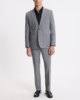 Slim Gray Plaid Everyday Performance Suit Jacket