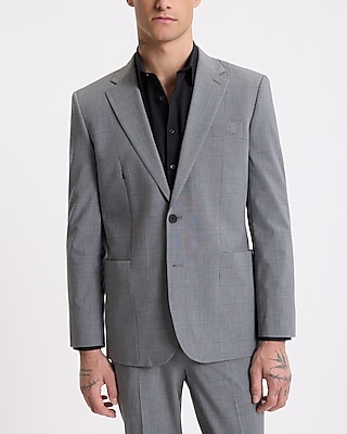 Slim Gray Plaid Everyday Performance Suit Jacket