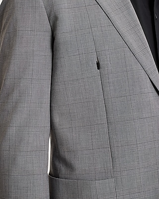 Slim Gray Plaid Everyday Performance Suit Jacket