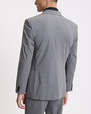 Slim Gray Plaid Everyday Performance Suit Jacket