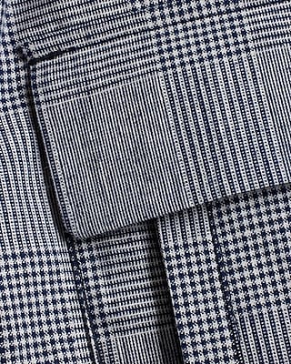 Slim Blue Plaid Linen-Blend Shirt Jacket