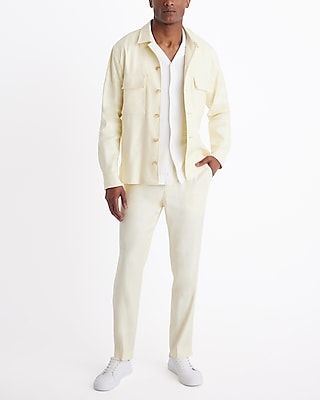 Extra Slim Yellow Linen-Blend Shirt Jacket