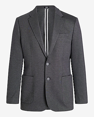 Slim Charcoal Stretch Knit Suit Jacket