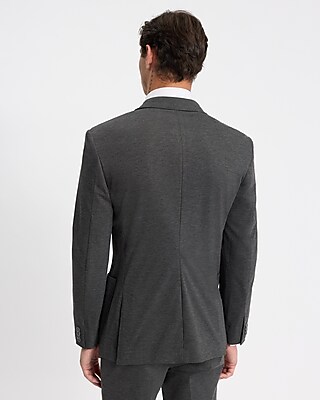 Slim Charcoal Stretch Knit Suit Jacket